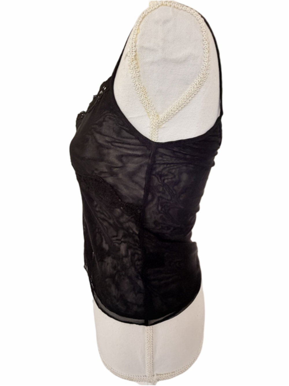 Laundry by Shelli Segal Black Lace Trim Camisole Top - Size Medium - Picture 3 of 8
